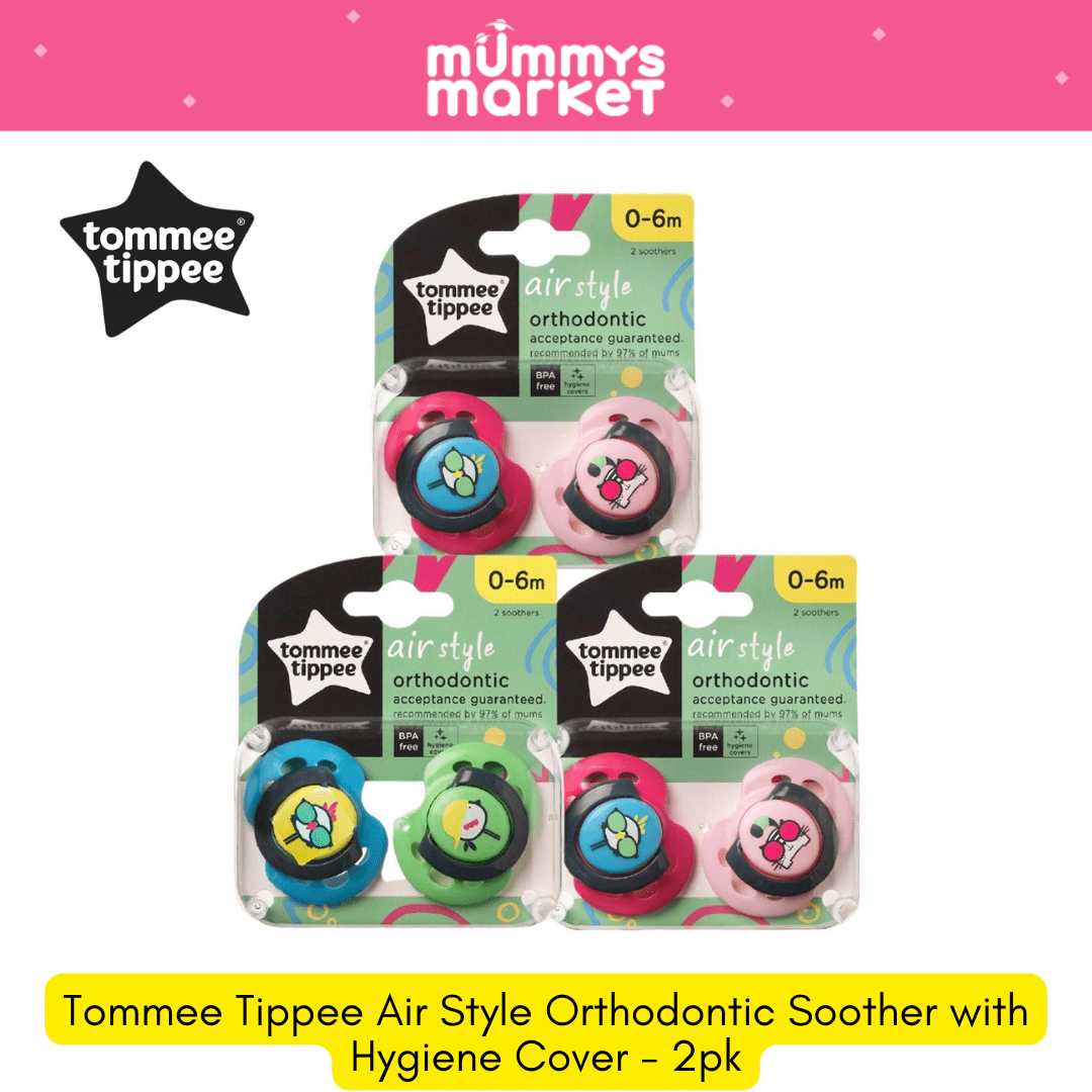 Tommee Tippee Air Style Orthodontic Soother with Hygiene Cover - 2pk